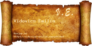 Vidovics Emília névjegykártya