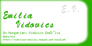 emilia vidovics business card